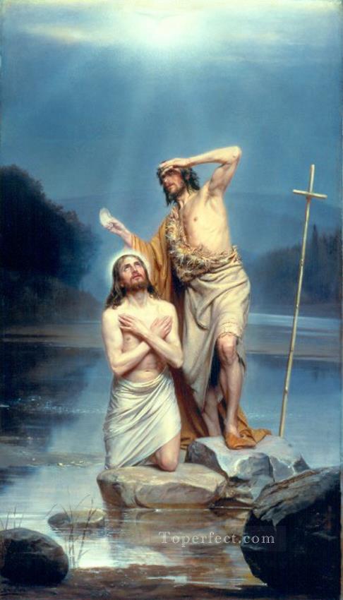 Le baptême du Christ religion Carl Heinrich Bloch Peintures à l'huile